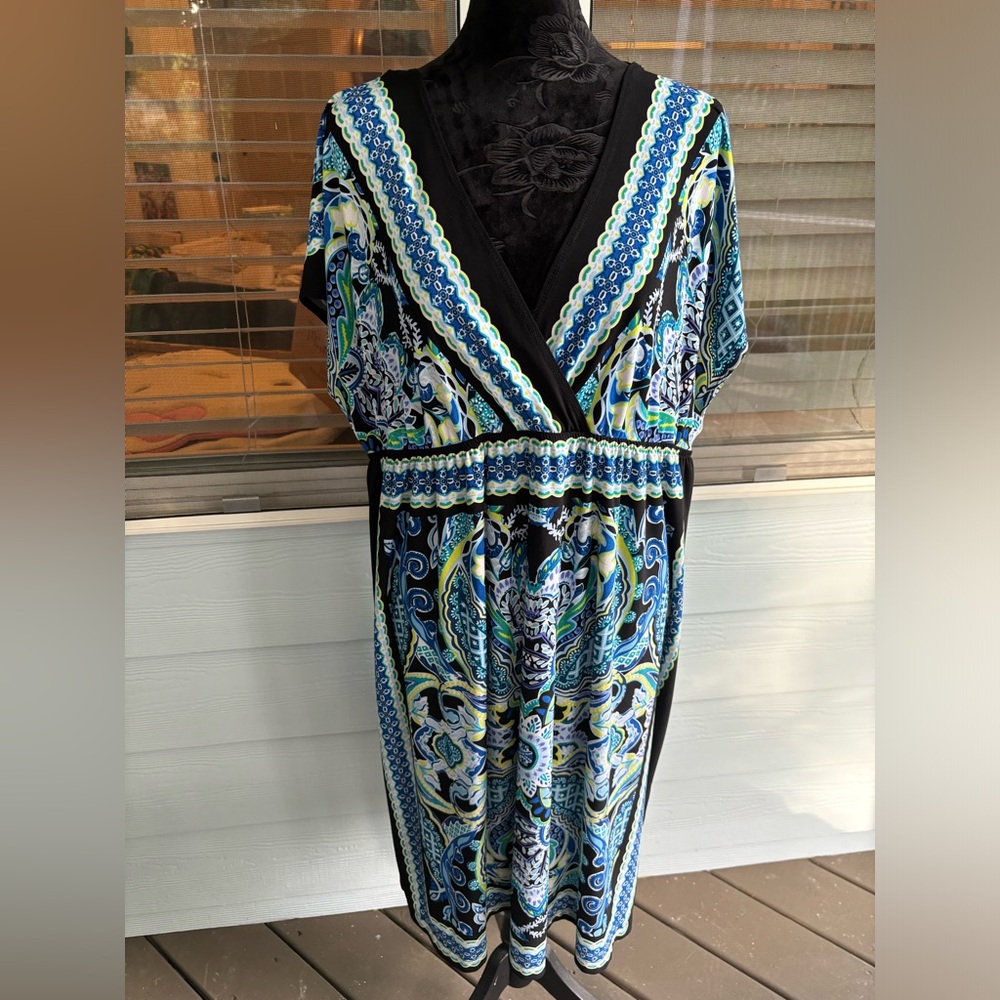 Xl AB Studio black print dress